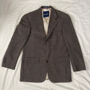 Nautica Men’s Blazer Nails-head Pattern Tan and Blue